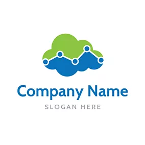 Nature Logo Green and Blue Cloud logo design