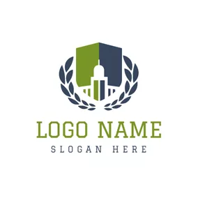 大学のロゴ Green and Blue Symmetric Graph logo design