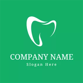 Zahn Logo Green and White Teeth logo design