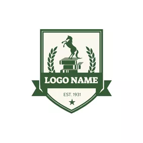 College Logo Green Badge and Book logo design