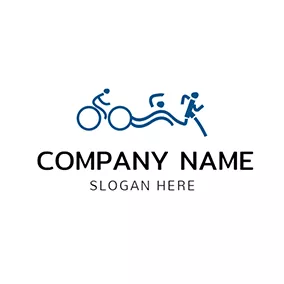 Logotipo De Ciclista Green Bicycle and Abstract Sportsman logo design