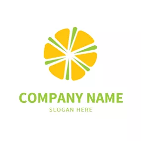 Cola Logo Green Decoration and Yellow Slice logo design