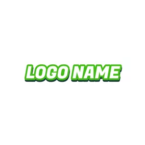 Facebook Logo Green Outlined White Wordart logo design