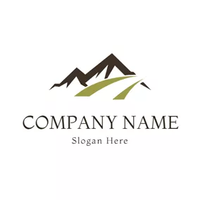 Journey Logo Green Road and Brown Mountain logo design