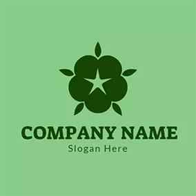 Nature Logo Green Star and Blue Cotton logo design