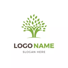 Child Logo Green Tree and Abstract Family logo design