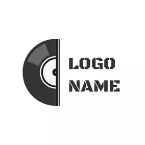 Black Logo Half Black Disk logo design
