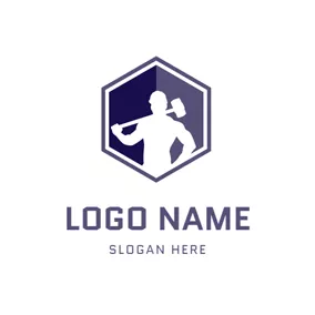 Iron Logo Hammer and Handyman Icon logo design