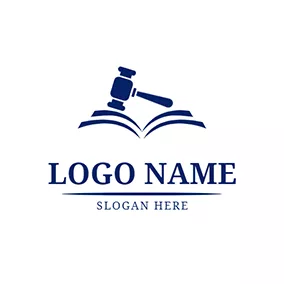 Logotipo De Justicia Hammer Law Book and Lawyer logo design