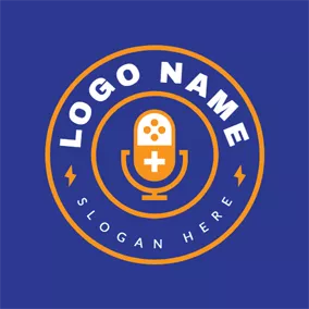 Logo Podcast Handle Game and Microphone logo design