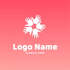 组合 Logo Hands Combination Simple Hello logo design