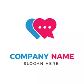 Communication Logo Heart Message logo design
