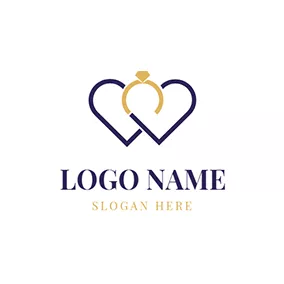 Holiday & Special Occasion Logo Heart Ring and Wedding logo design