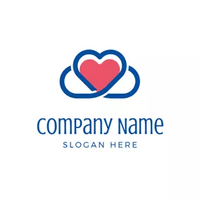 Logo Du Coeur Heart Shape and Cloud logo design