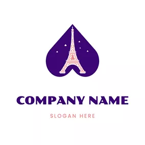 形狀logo Heart Shape Tower Paris logo design