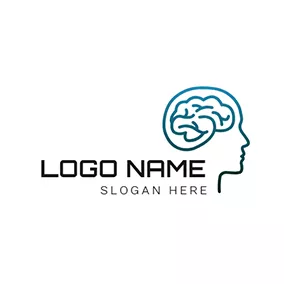 Expert Logo Human Brain and Ai logo design