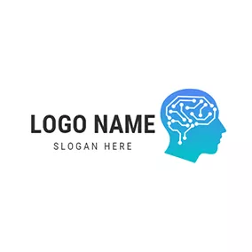 思考logo Human Brain Structure and Ai logo design