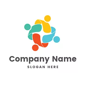 Curve Logo Human Color Community Spiral logo design