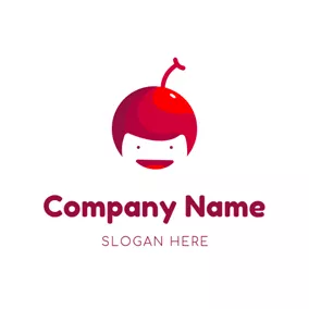 Delicious Logo Human Face and Cherry logo design