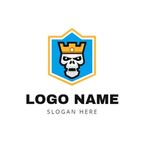 Dangerous Logo Human Skeleton and Esports Badge logo design