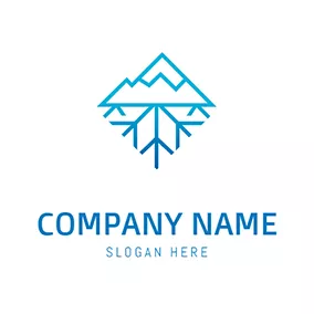 Alpine Logo Iceberg Mountain Abstract Snowflake logo design