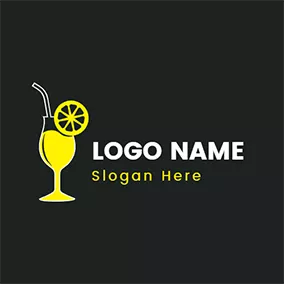 Milkshake Logo Juice Glass Straw Lemonade logo design