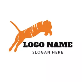 Logotipo De Caimán Jumping Orange Tiger logo design