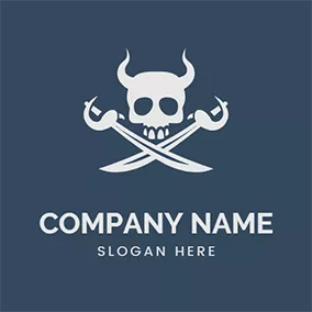 Gang Logo Knife Horn Skull Satan logo design