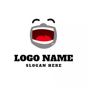Joyful Logo Laugh Mouth Actor Comedy logo design