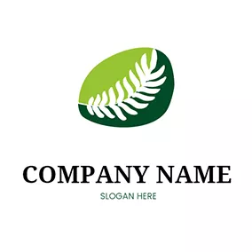 Nature Logo Leaf Oval Overlay Fern logo design