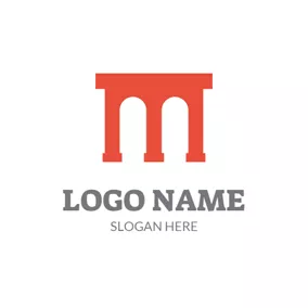 Architectural Logo Letter M and Simple Building logo design