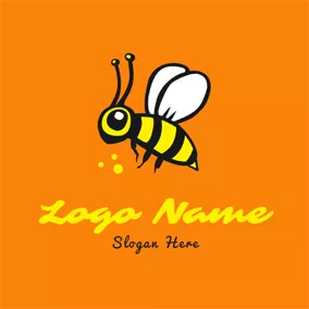 ハチミツロゴ Lifelike Fly Bee Icon logo design