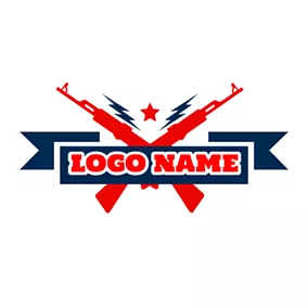 Army Logo Lightning Gun Banner Gang logo design