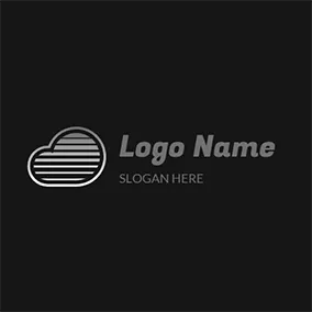 雲ロゴ Line Simple Cloud Fog logo design