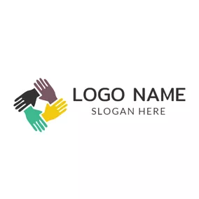 弁護士のロゴ Linked Hand and Community logo design
