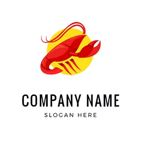 Food Logo Lobster and Circle logo design