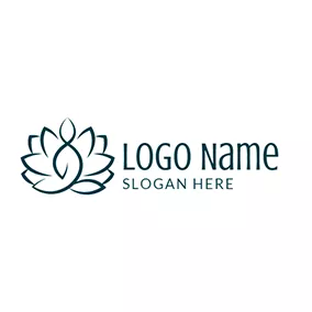 Floral Logo Lotus Flower Yoga Symbol logo design