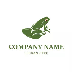 Jump Logo Lotus Leaf and Frog logo design