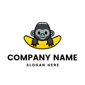 Logótipo Macaco Lovely Baby Money Banana logo design