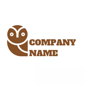 フクロウのロゴ Lovely Brown Owl logo design