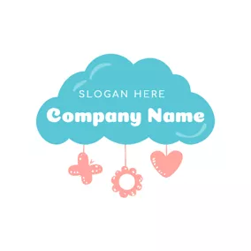 Baby Logo Lovely Decorate and Cloud Shape logo design