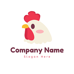 Drawing Logo Lovely Rooster Chick logo design