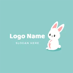 Shadow Logo Lovely White Rabbit and Anime logo design