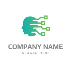 Development Logo Man Head and Digital logo design