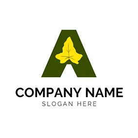Letter A Logo Maple Leaf and English Letter logo design