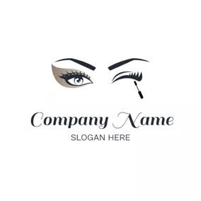 Black Logo Mascara Cream and Eyelash logo design