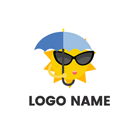 Logótipo Sol Meme Umbrella Sunglasses logo design