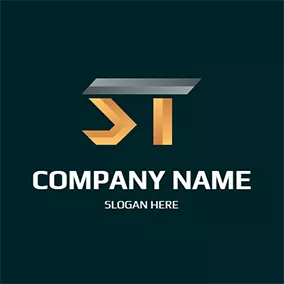 Gloss Logo Metal Stereoscopic Letter S T logo design