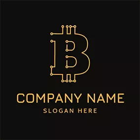 加密貨幣 Minimalist Chain and Bitcoin logo design