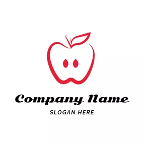 アップルロゴ Minimalist Red and White Apple logo design